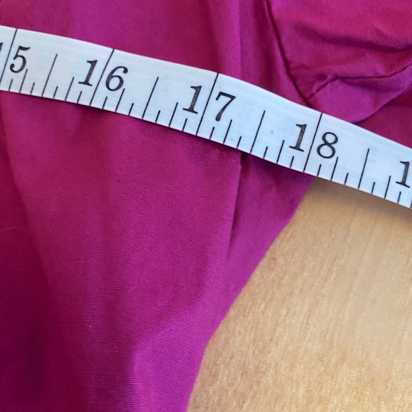 Talbots Magenta Blouse with Black Embroidered Detail & Bell Sleeves - Picture 6 of 11